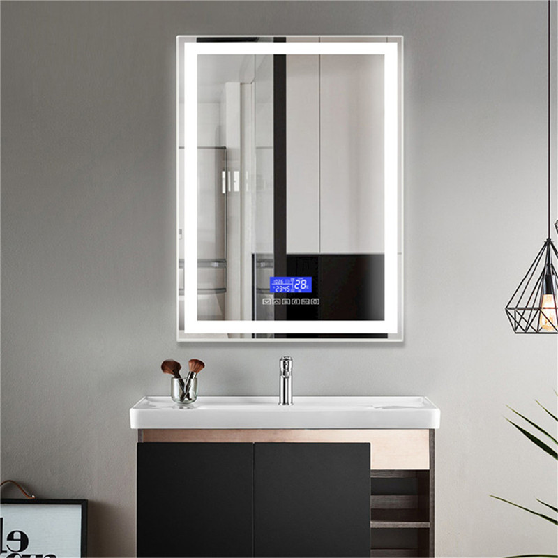 вертикальный настенный настенный светодиод ванная интеллектуальное зеркало, с Bluetooth динамик часовой температуры функции
